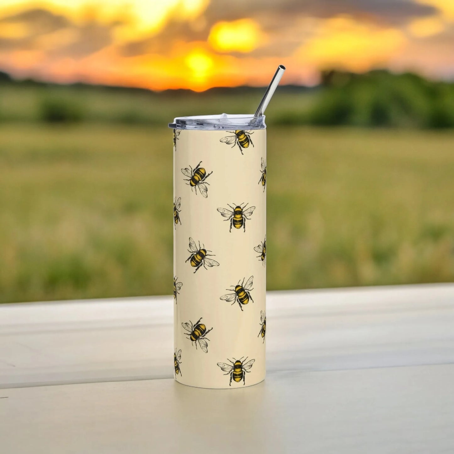 Bumble Bee Stainless Steel Tumbler Earth Friendly eco conscious reusable metal straw Rebel Girl Rampage