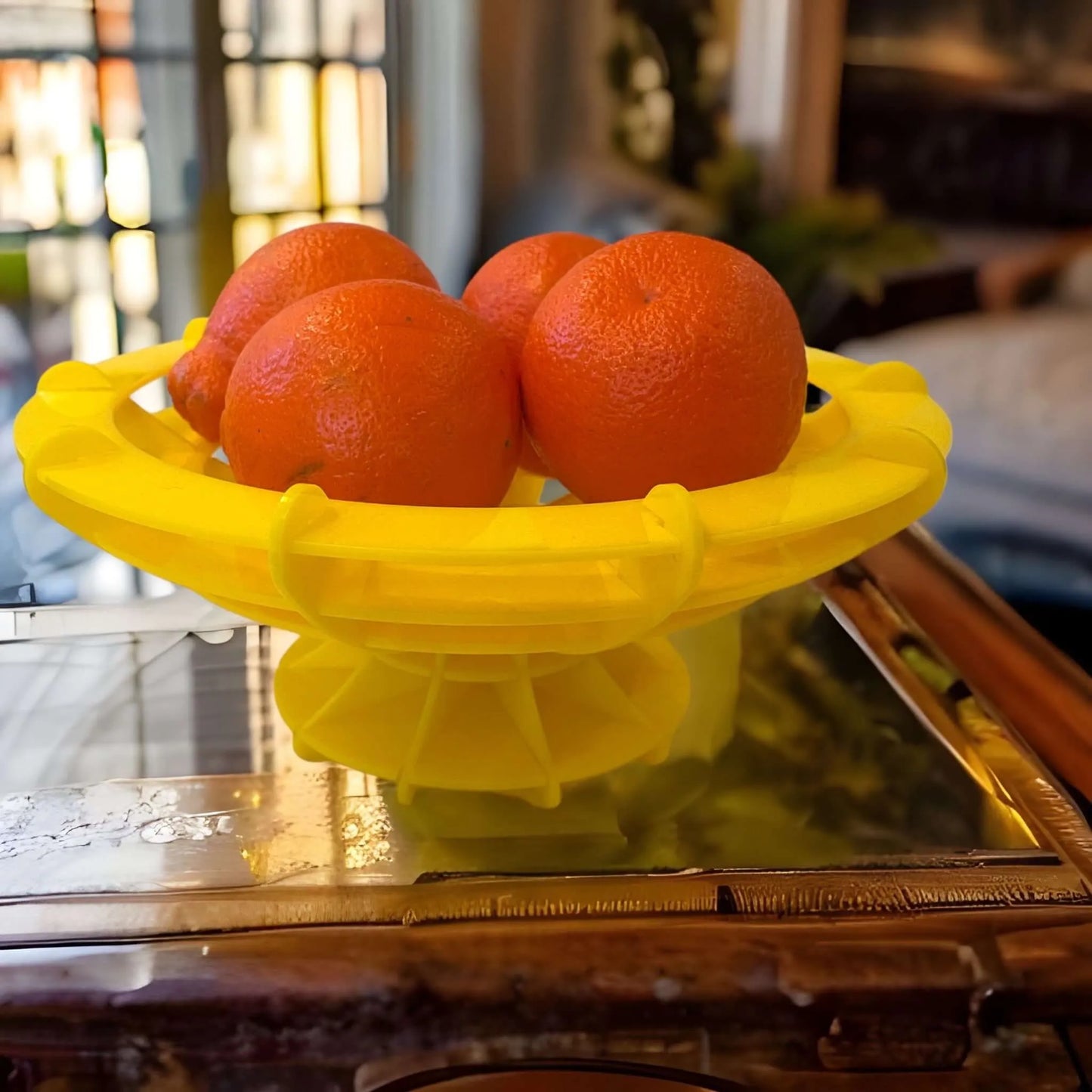 retro atomic home decor decorative bowl vintage style chic custom design fruit stand mid century Modern Rebel Girl Rampage