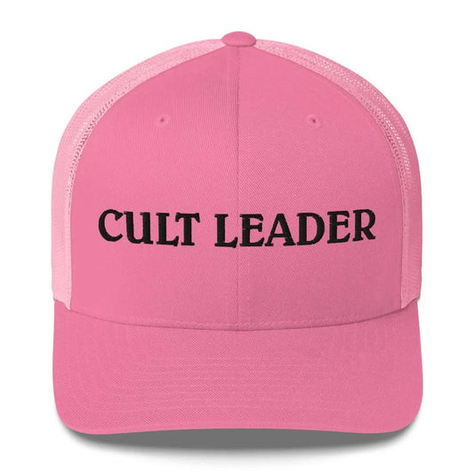 Cult Leader embroidered pink trucker hat, sassy, funny, witchy, Rebel Girl Rampage