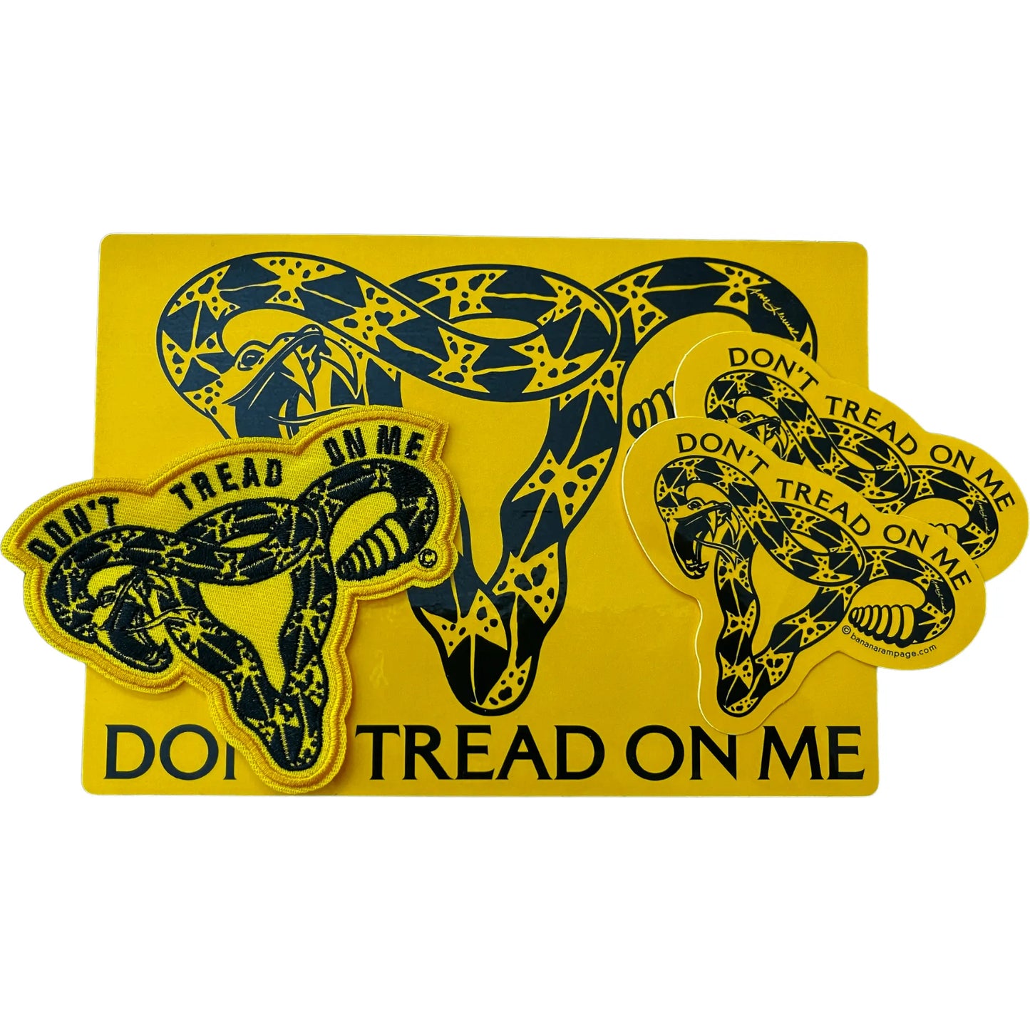 Don’t Tread On Me Uterus Patch & Bumper Sticker Gift Pack, women's rights, pro choice, reproductive rights, Rebel Girl Rampage