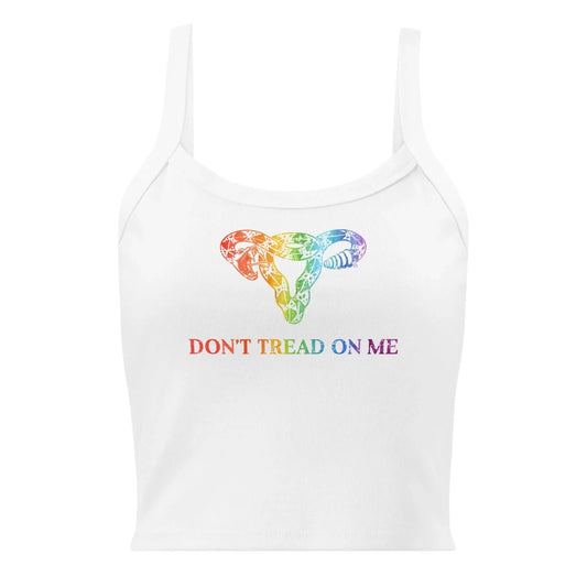 Don’t Tread On Me Rainbow Uterus Micro Rib Crop Tank Top, Pride, LGBTQ, Equality, Anne Lesniak, Rebel Girl Rampage