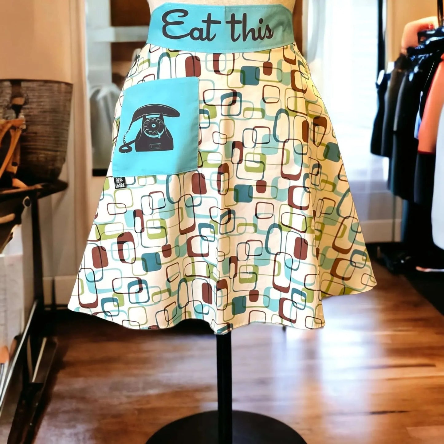 Mid Century Modern Retro Vintage Waist Apron Rebel Girl Rampage