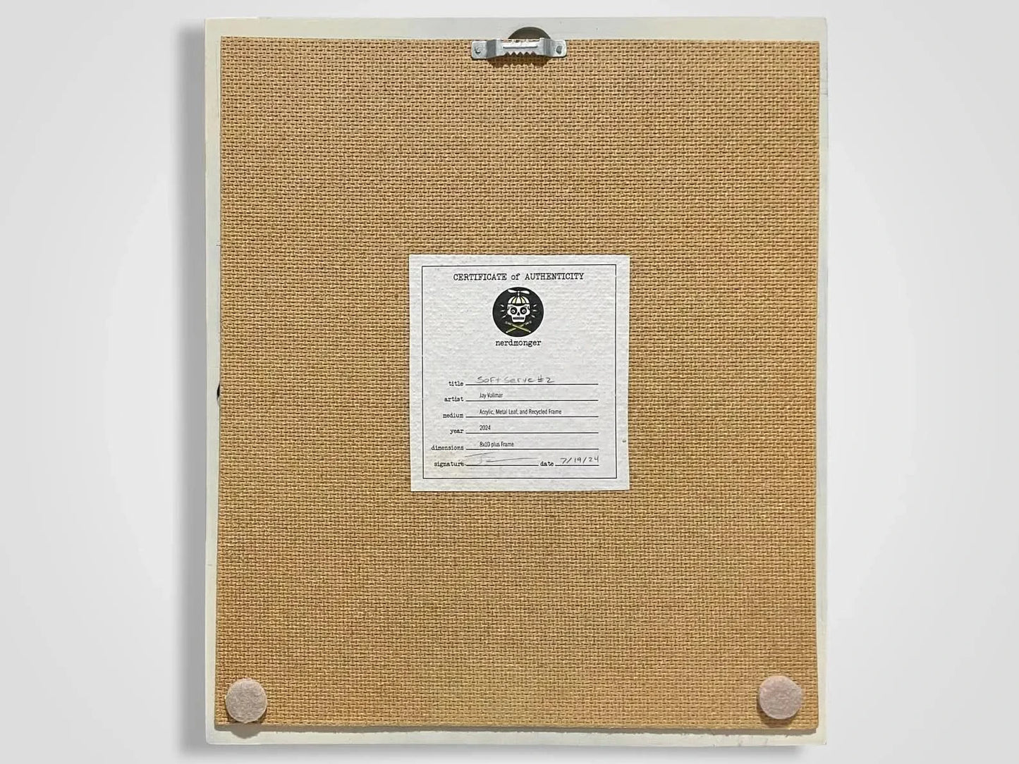 Pink Ice Cream Cone Shadow Box Art, Silk Screen with Gold Leaf, Pop Art, Soft Serve, Home Decor, Rebel Girl Rampage