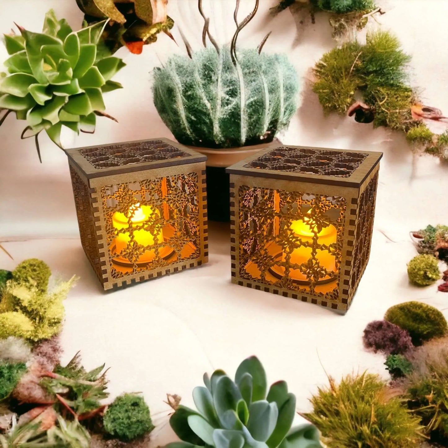Wooden Tea Light chinese arrow lantern Box enclosure small batch handcrafted table decor Rebel Girl Rampage