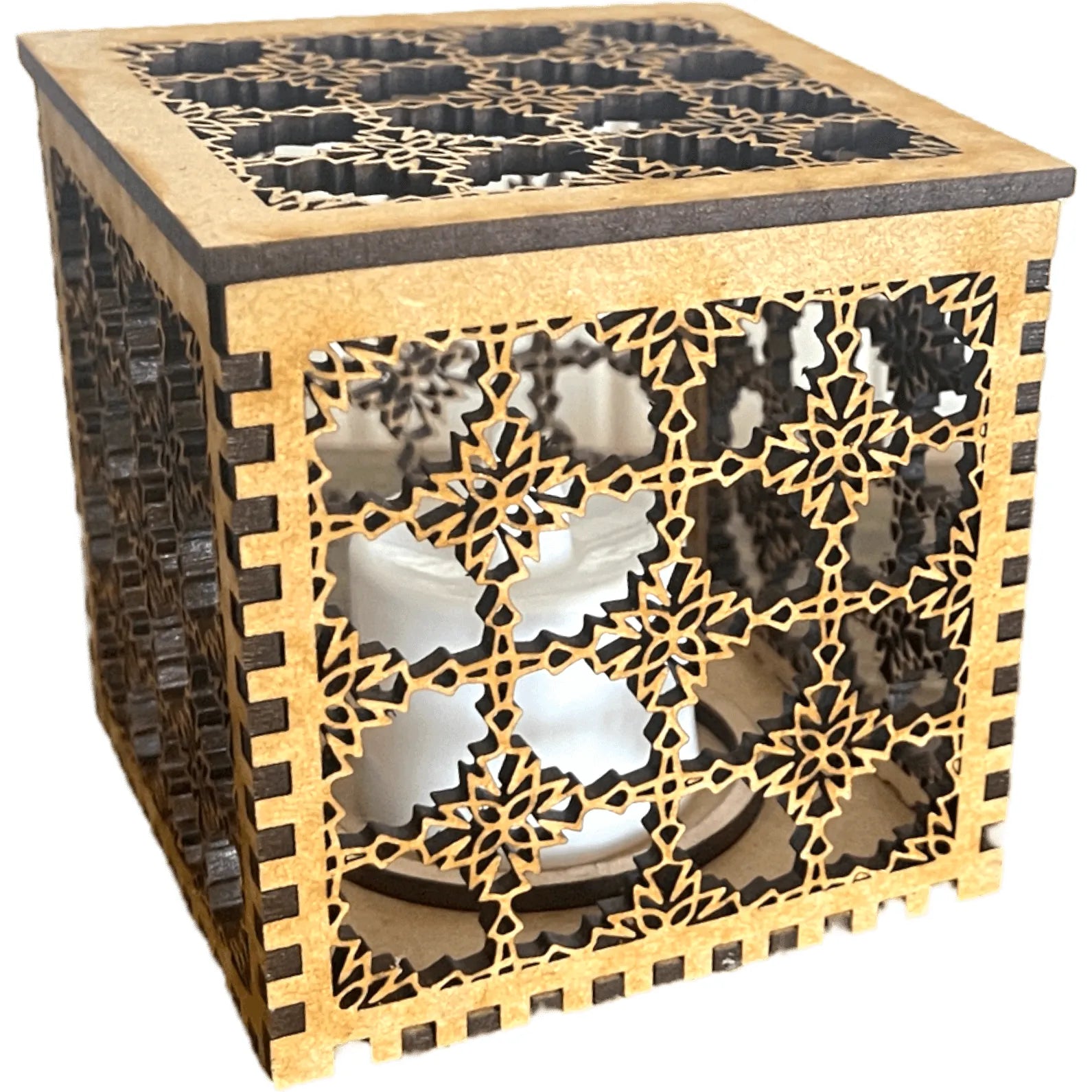Wooden Tea Light Box LED Votive Candle Holder Chinese lantern Home decor Rebel Girl Rampage