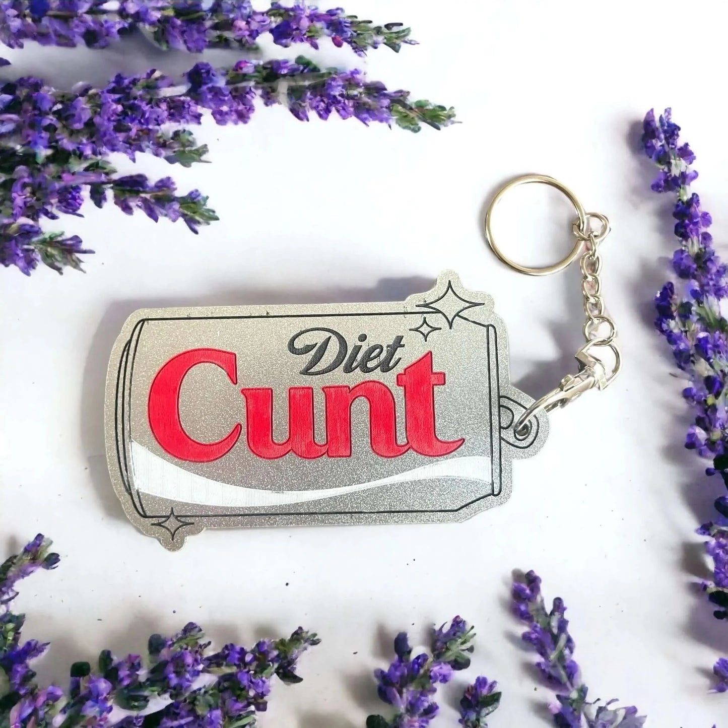 Diet C*nt Keychain coca cola coke can handcrafted ornament, sassy, F off, bitchy, c*nty, Rebel Girl Rampage.