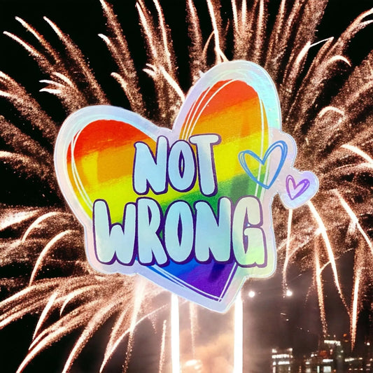Not Wrong Pride Heart Sticker