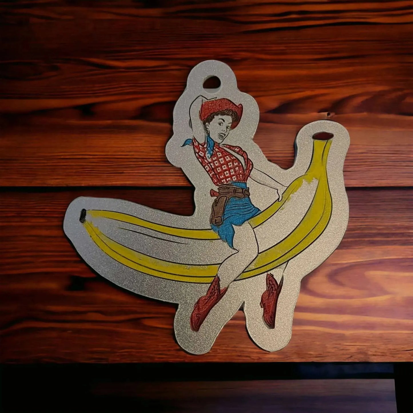 Pinup Cowgirl Ornament Keychain