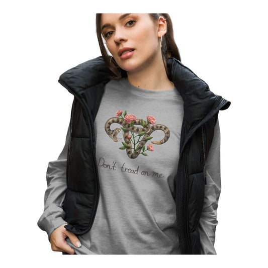 Don’t Tread On me Uterus with Flowers Unisex Long Sleeve reproductive rights texas pro choice cotton t-shirt