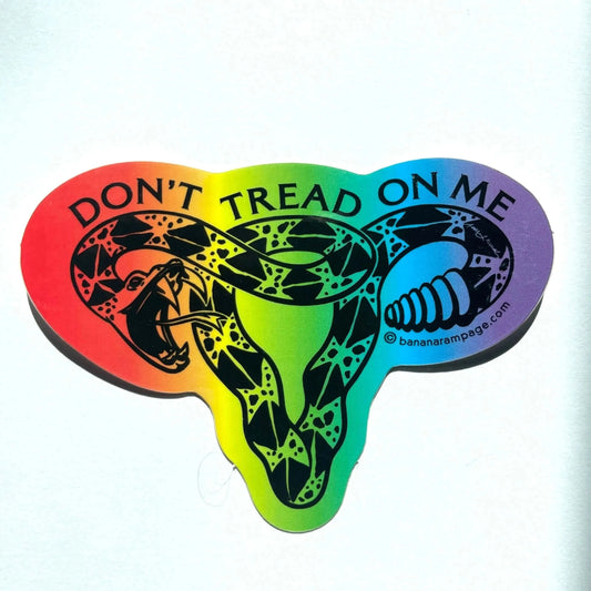Don’t Tread On Me Uterus Rainbow Pride Die Cut Stickers LGBTQ Rights, Rebel Girl Rampage