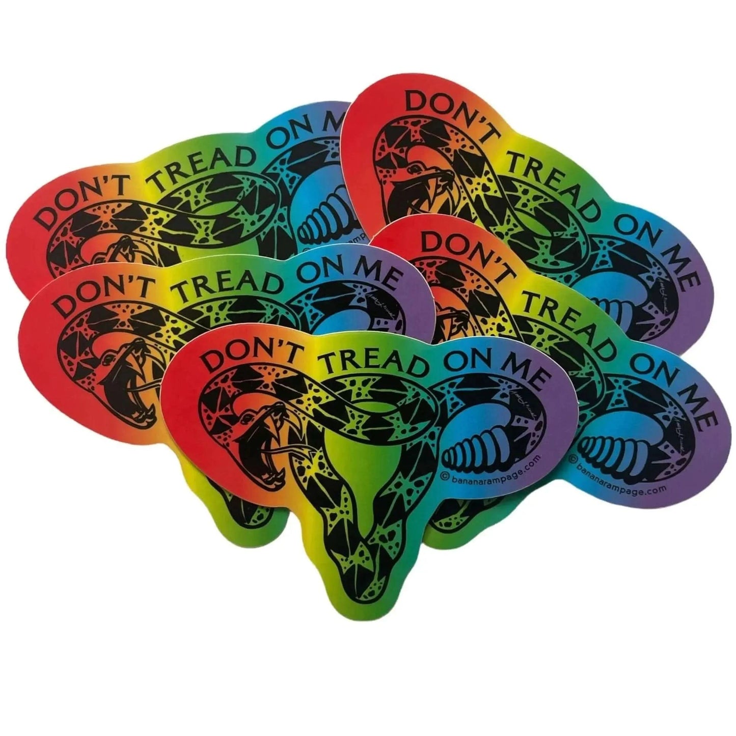 Don’t Tread On Me Uterus Rainbow Die Cut Stickers - Rebel Girl Rampage