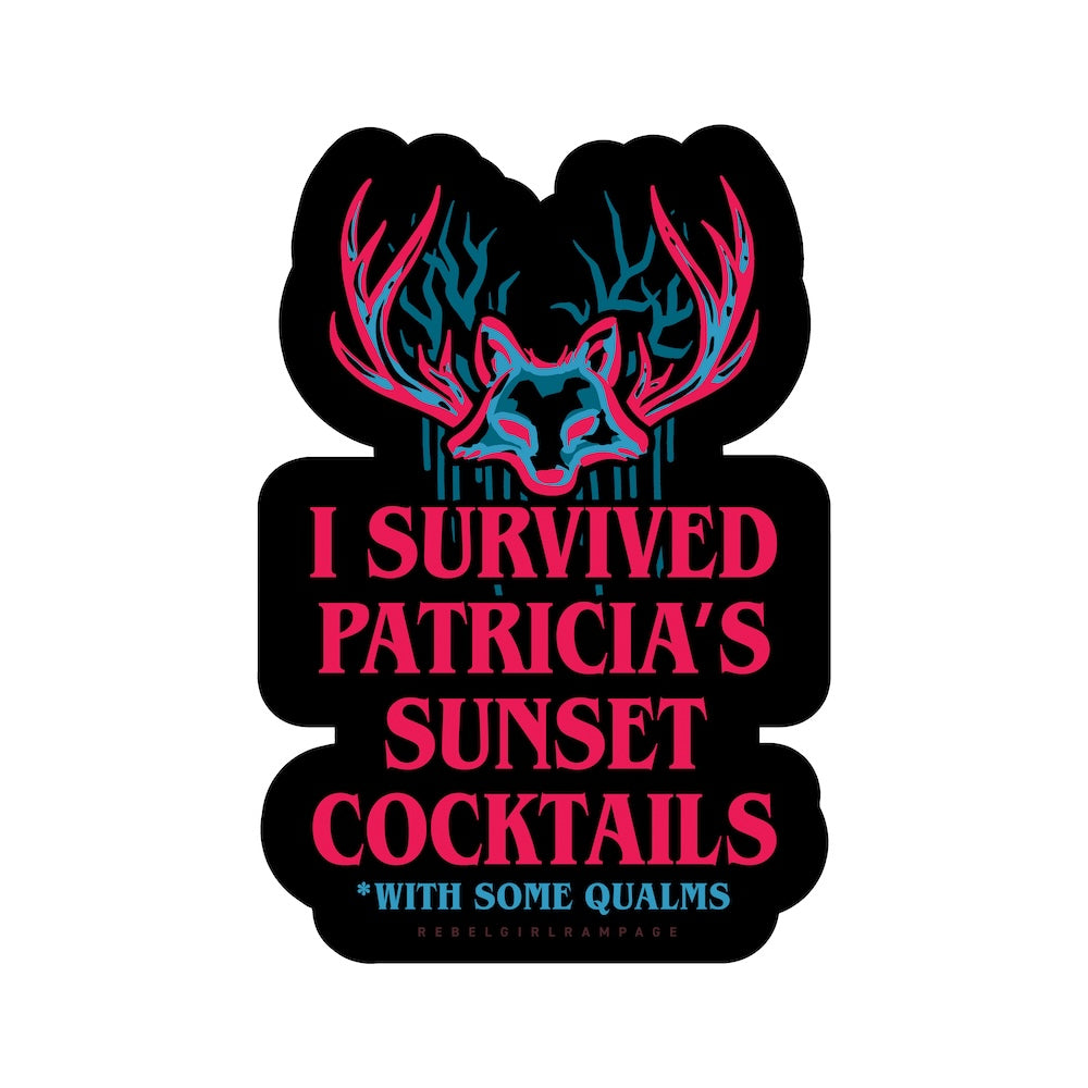 I Survived Sunset Cocktails Die Cut Sticker