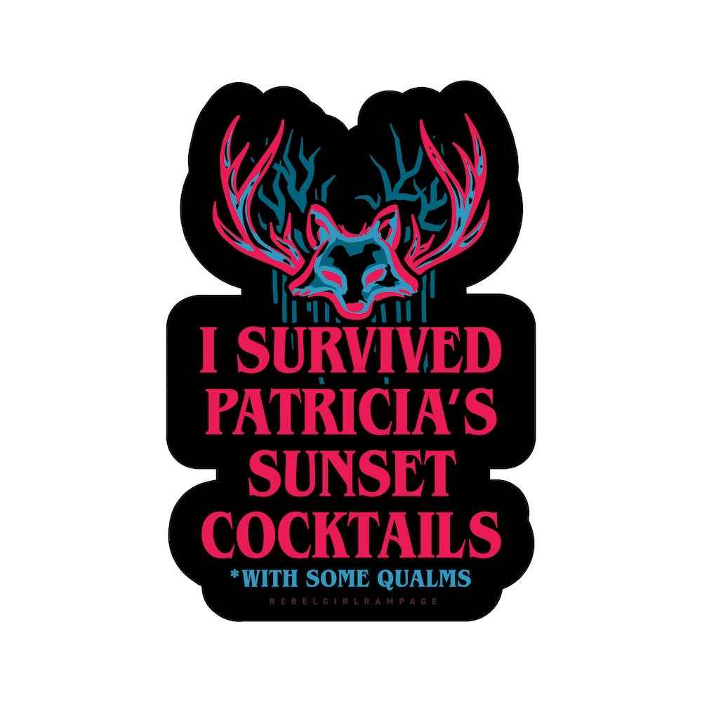 I Survived Sunset Cocktails Die Cut Sticker