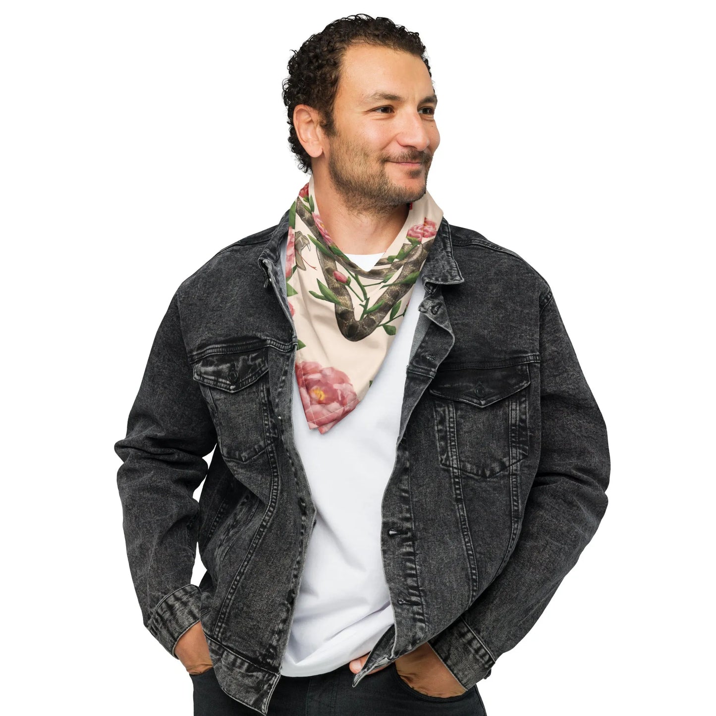 Don’t Tread On Me Uterus with Flowers Bandana, Bandanas, Whimsy, Allison Wong, DTOM, Pets, Bandanas, Rebel Girl Rampage