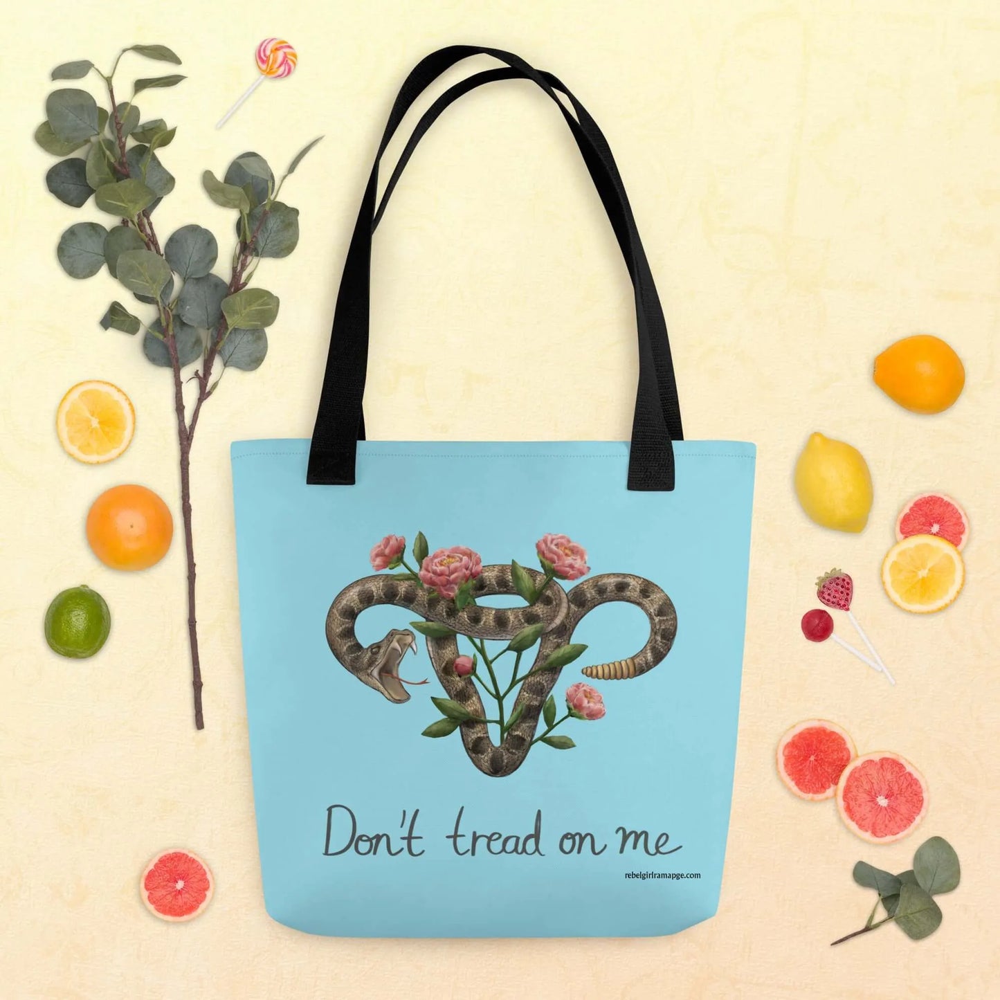 Don’t Tread On Me Uterus with Flowers Tote Bag