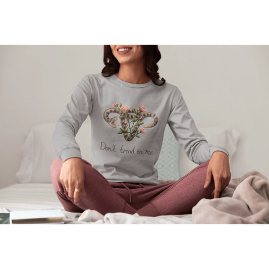 Pro Choice Don’t Tread On Me Uterus With Flowers Unisex Long Sleeve  Abortion Rights Texas  Ovaries