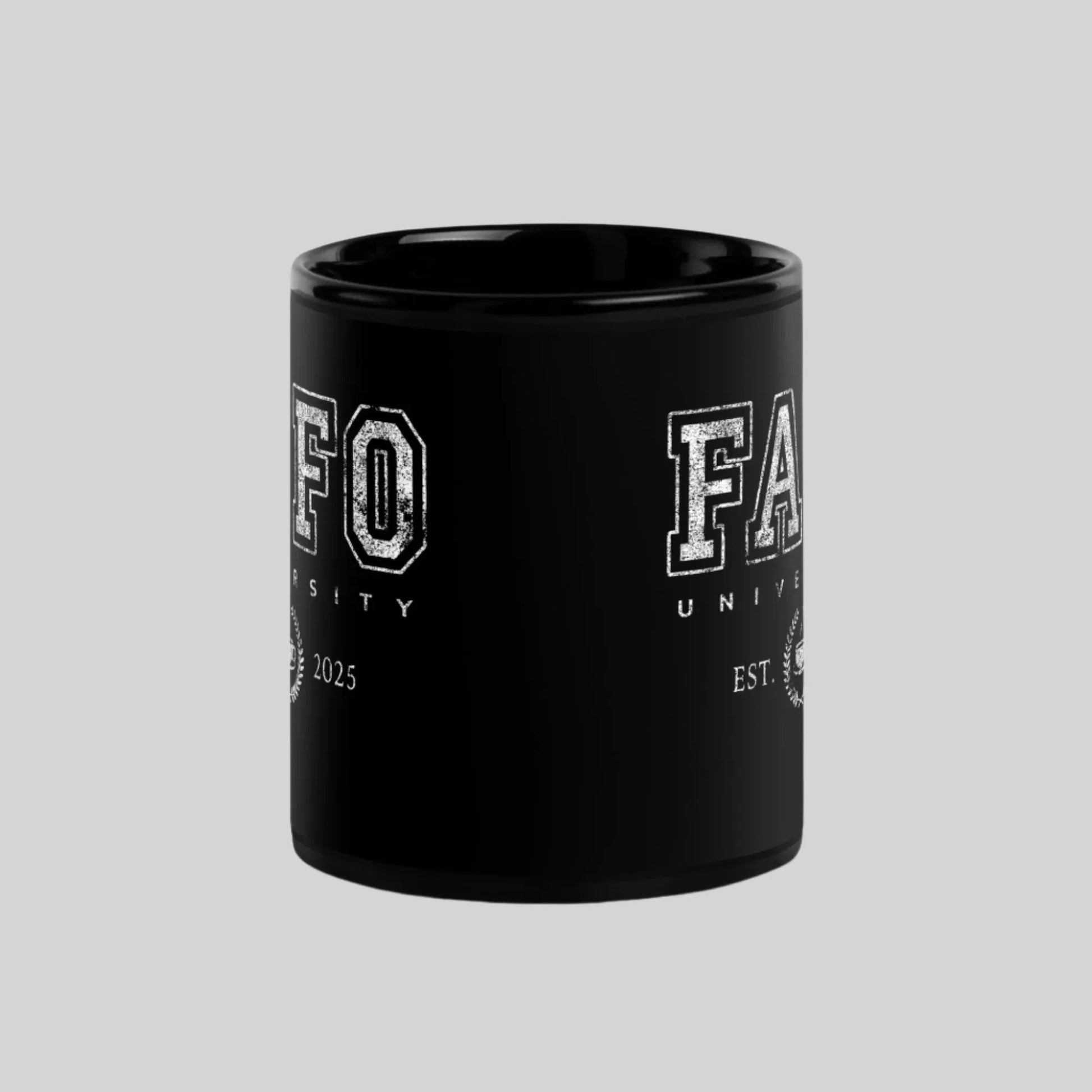 FAFO University Black Ceramic Coffee Mug, Home Goods, collegiate Alma Mater, Rebel Girl Rampage