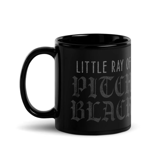 Little Ray of Pitch Black Sassy, Funny, Moody Black Ceramic Coffee Mug, Rebel Girl Rampage