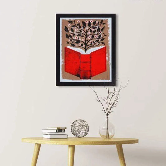 Book in Bloom hand silkscreened art poster small batch by nerdmonger, reading power, save the library, Rebel Girl Rampage