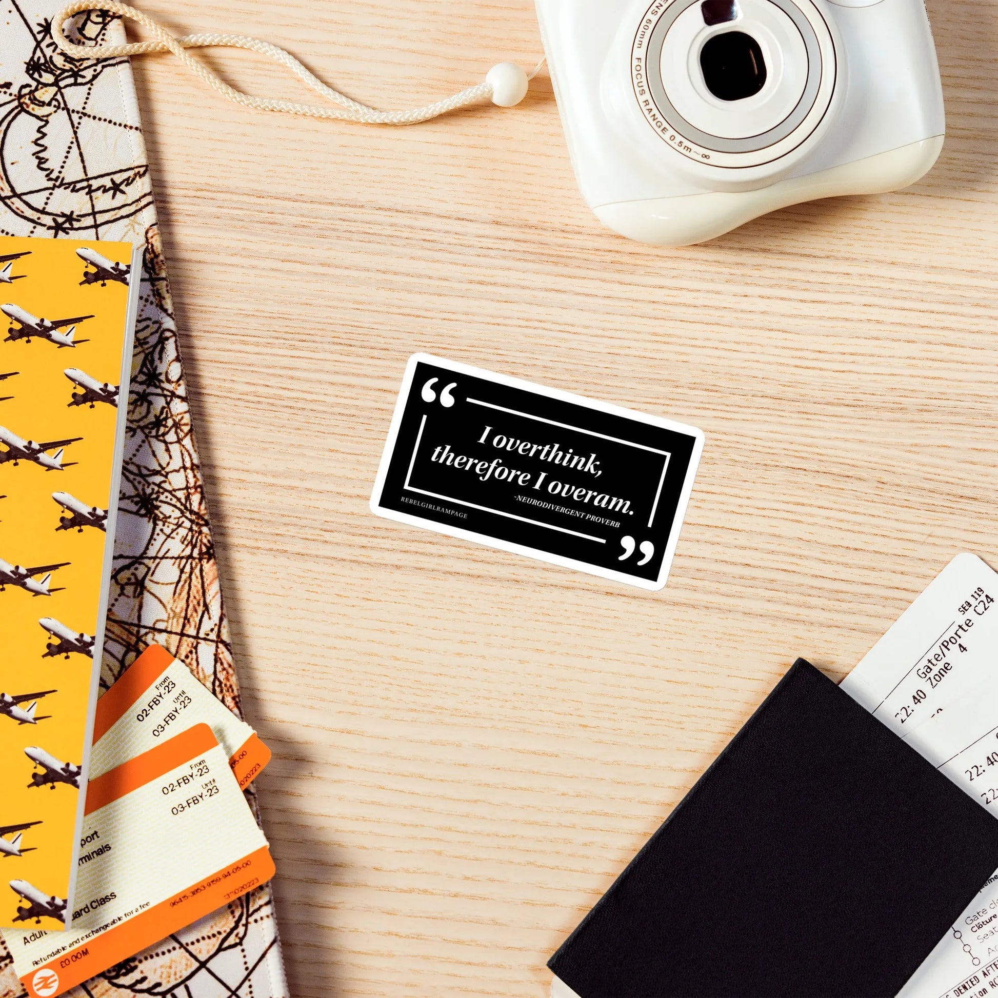 Overthinkers magnet, Neurodivergent, proverb, wisdom, funny, Rebel Girl Rampage