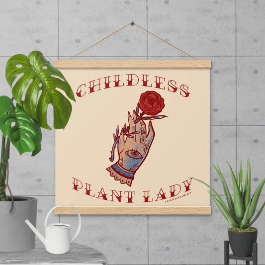 Childless Cat Lady Home Decor Art Vintage Tattoo Style Poster JD Vance Women’s Empowerment Vote Blue Kamala Harris Rebel Girl Rampage