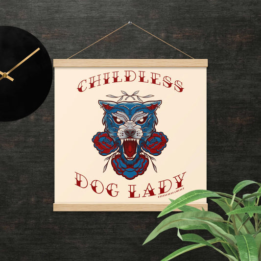 Childless Dog Lady Vintage tattoo wold artwork JD Vance Vote Kamala Democracy Rebel Girl Rampage