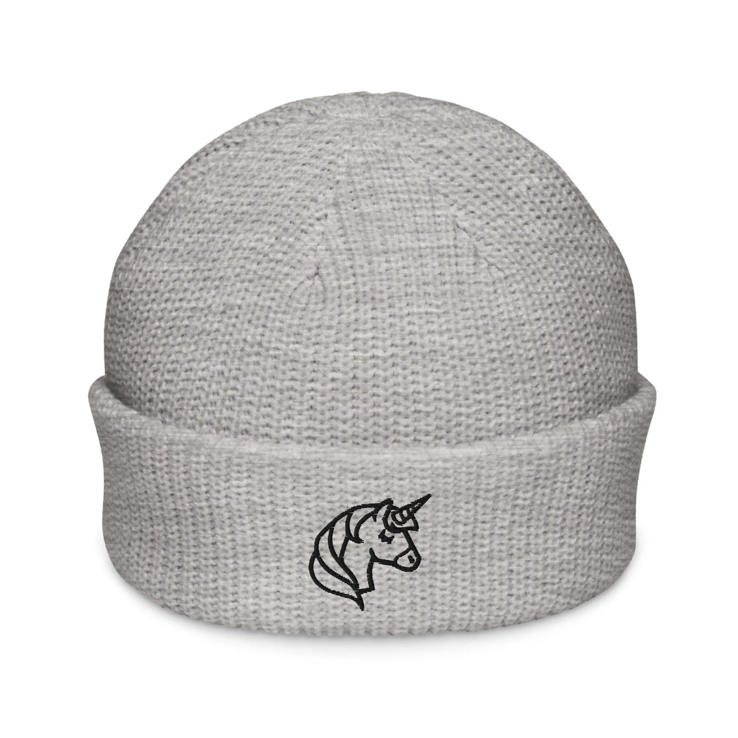 unicorn embroidered grey beanie, magical, whimsical, Rebel Girl Rampage