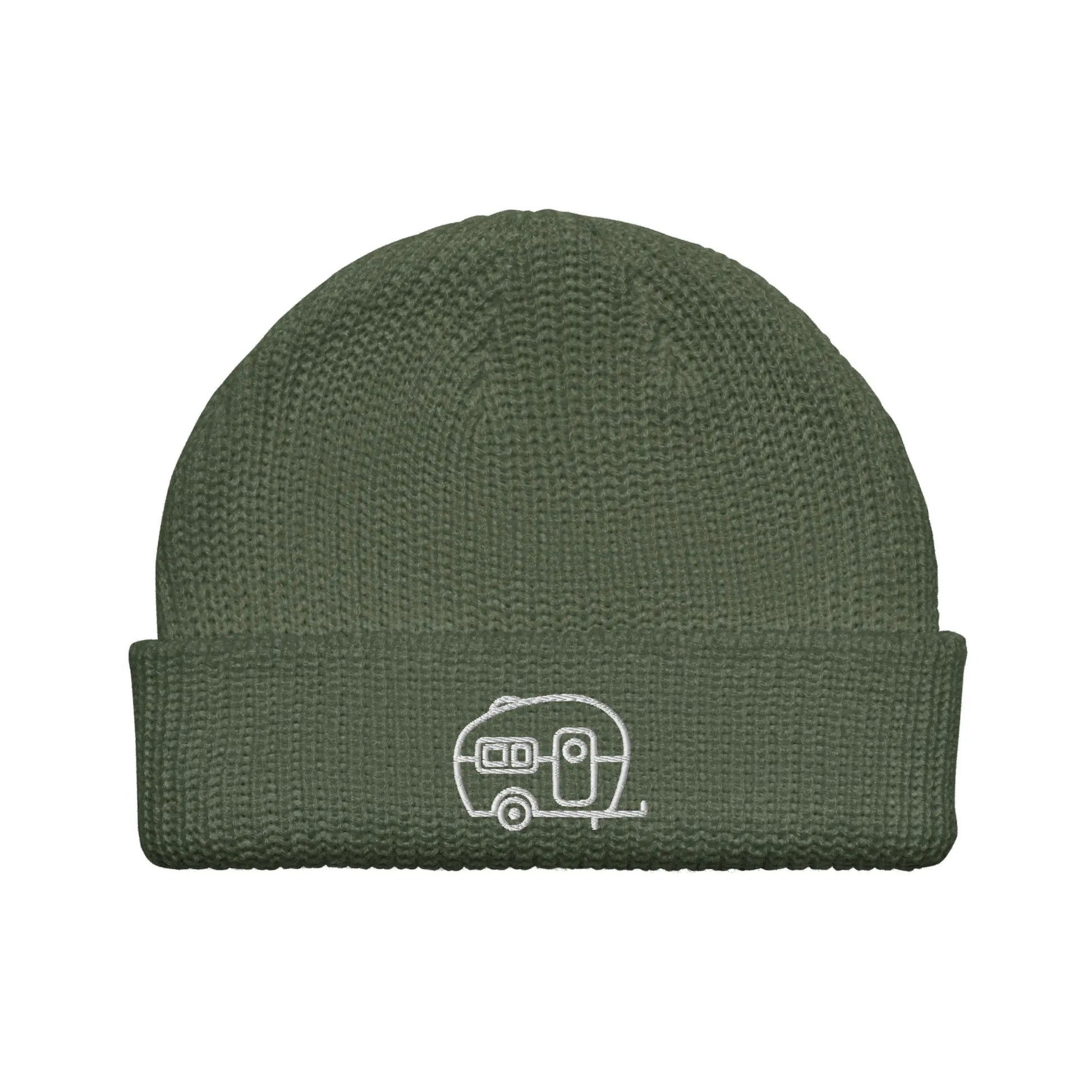 Vintage Retro Camper Embroidered Fisherman Beanie Winter Hat Rebel Girl Rampage