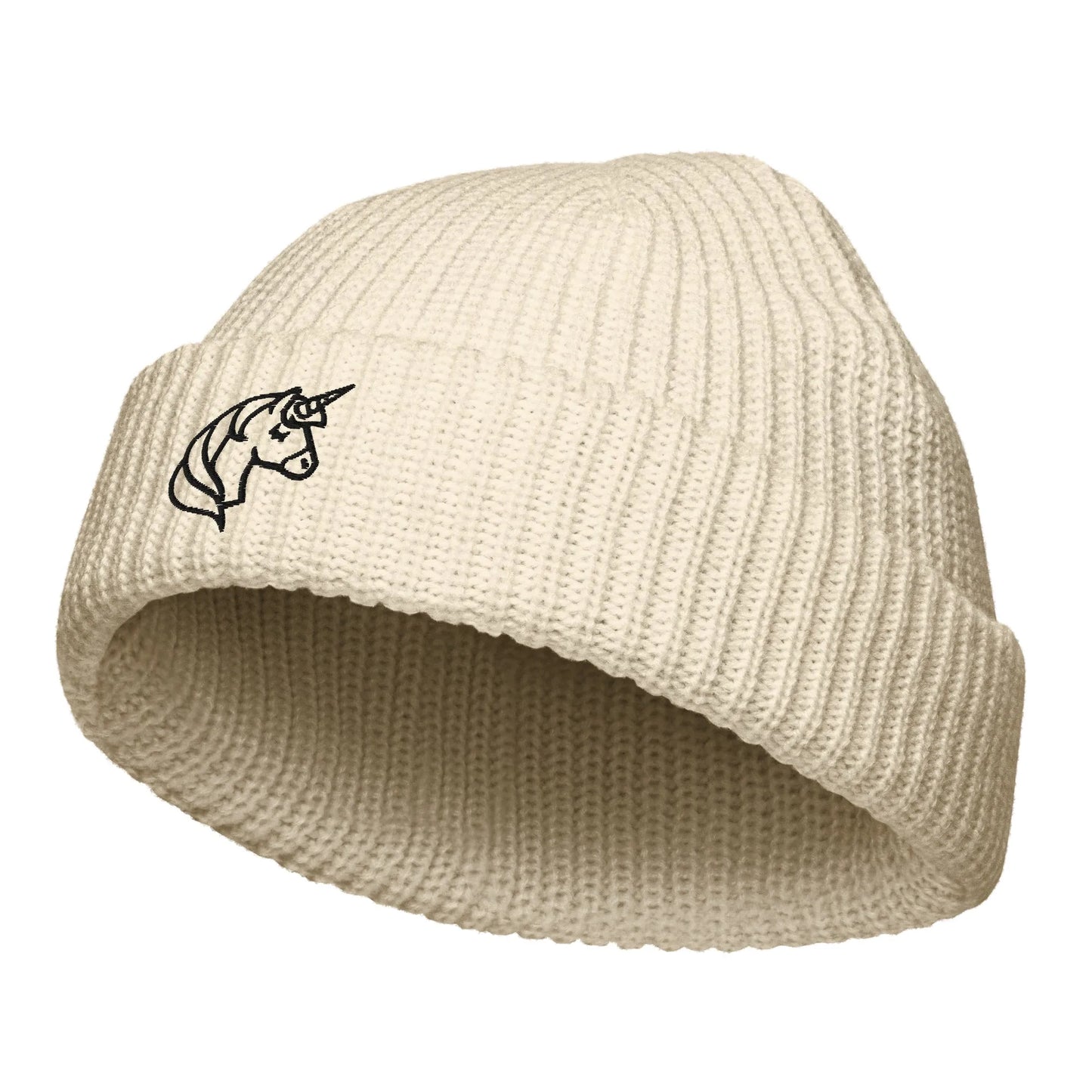 unicorn embroidered cream beanie, magical, whimsical, Rebel Girl Rampage