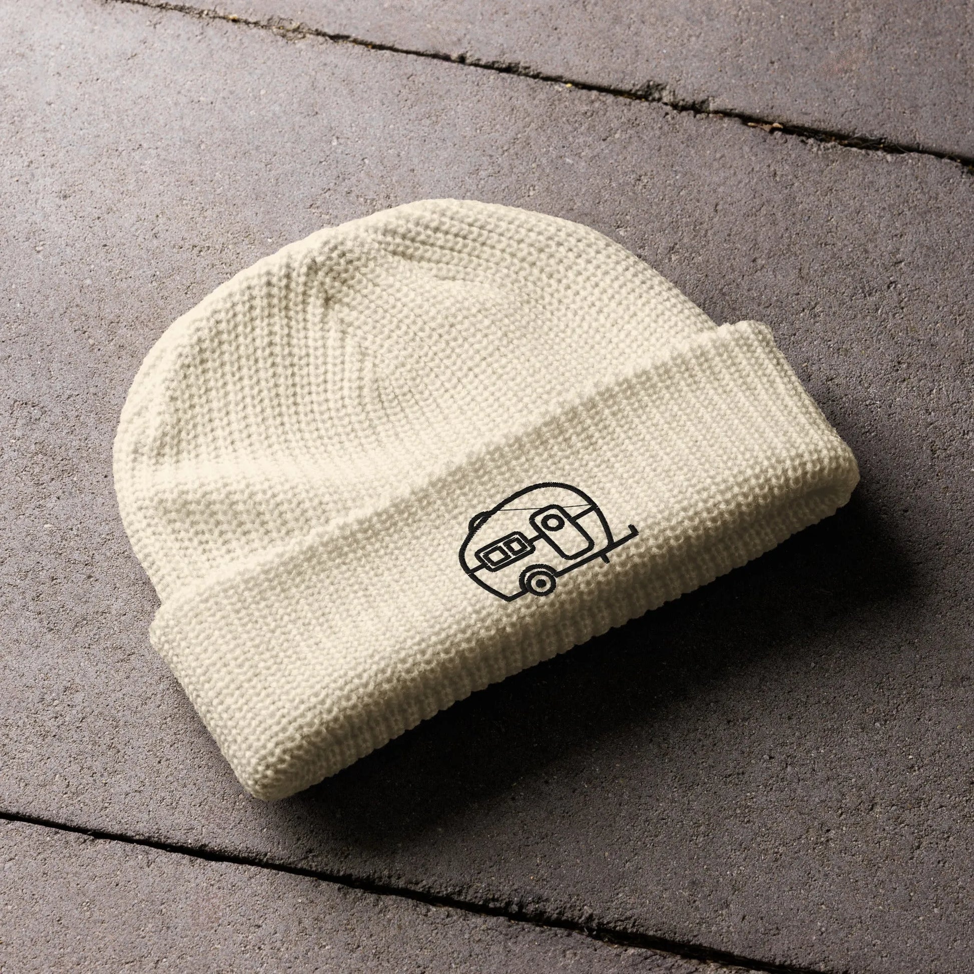 Vintage Retro Camper Embroidered Fisherman Beanie Van Life Winter Hat Rebel Girl Rampage