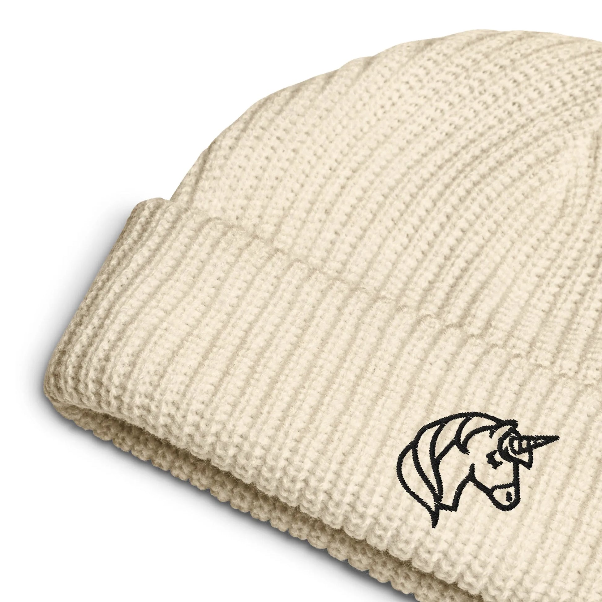 unicorn embroidered cream beanie, magical, whimsical, Rebel Girl Rampage