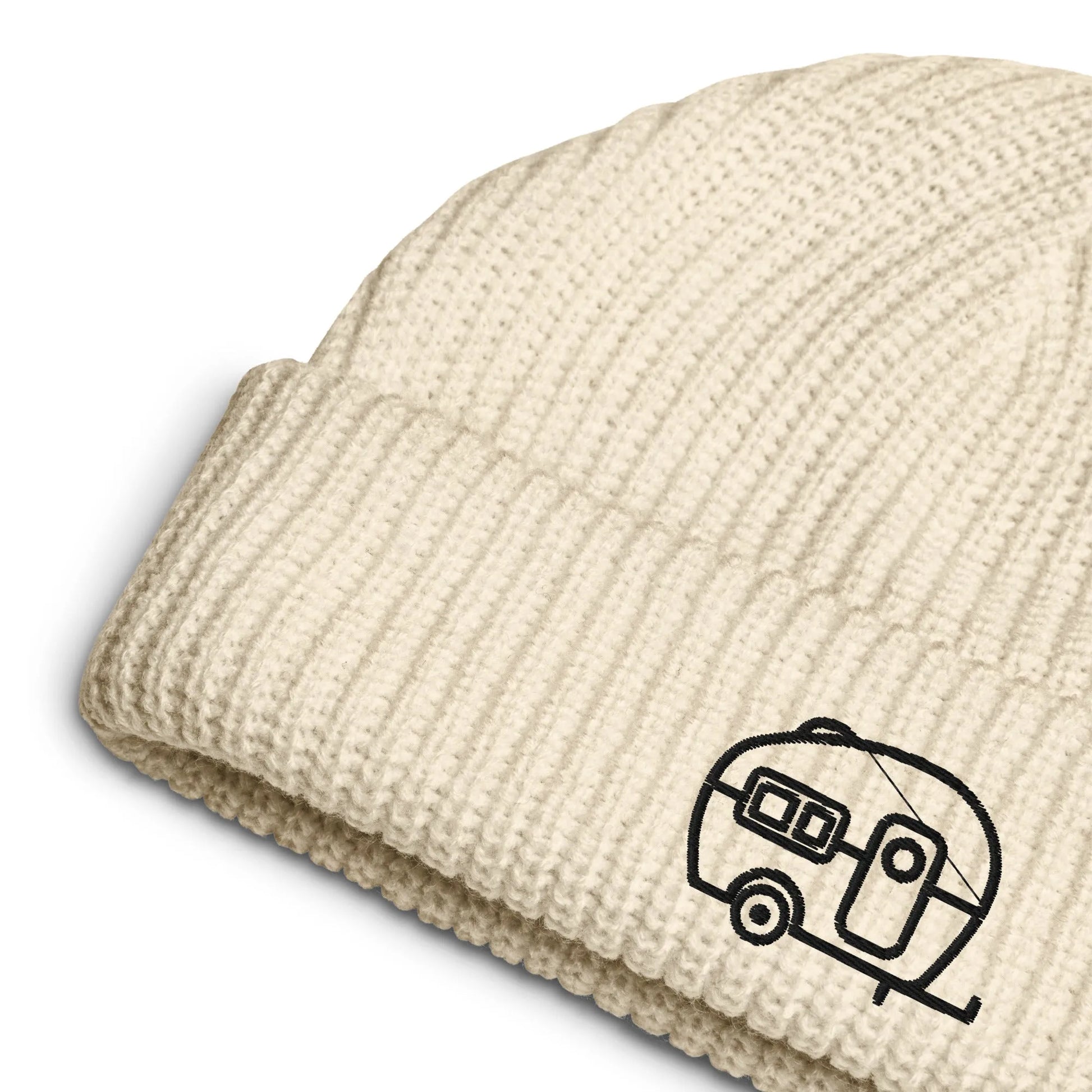 Vintage Retro Camper Embroidered Fisherman Beanie Winter Hat Rebel Girl Rampage