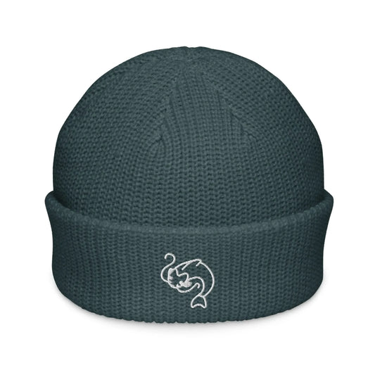 Catfish Embroidered Fisherman Beanie Loose Knit Winter Hat Rebel Girl Rampage