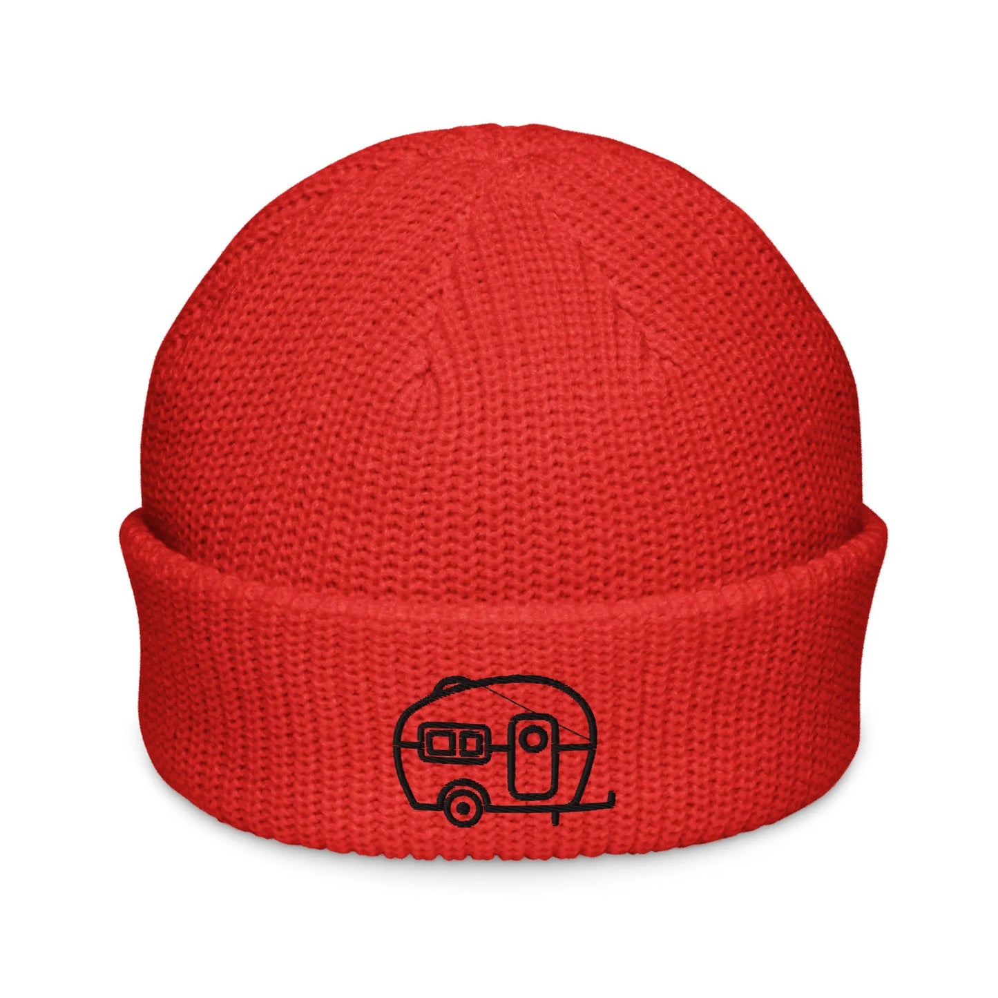 Vintage Retro Camper Embroidered Fisherman Beanie Winter Hat Rebel Girl Rampage