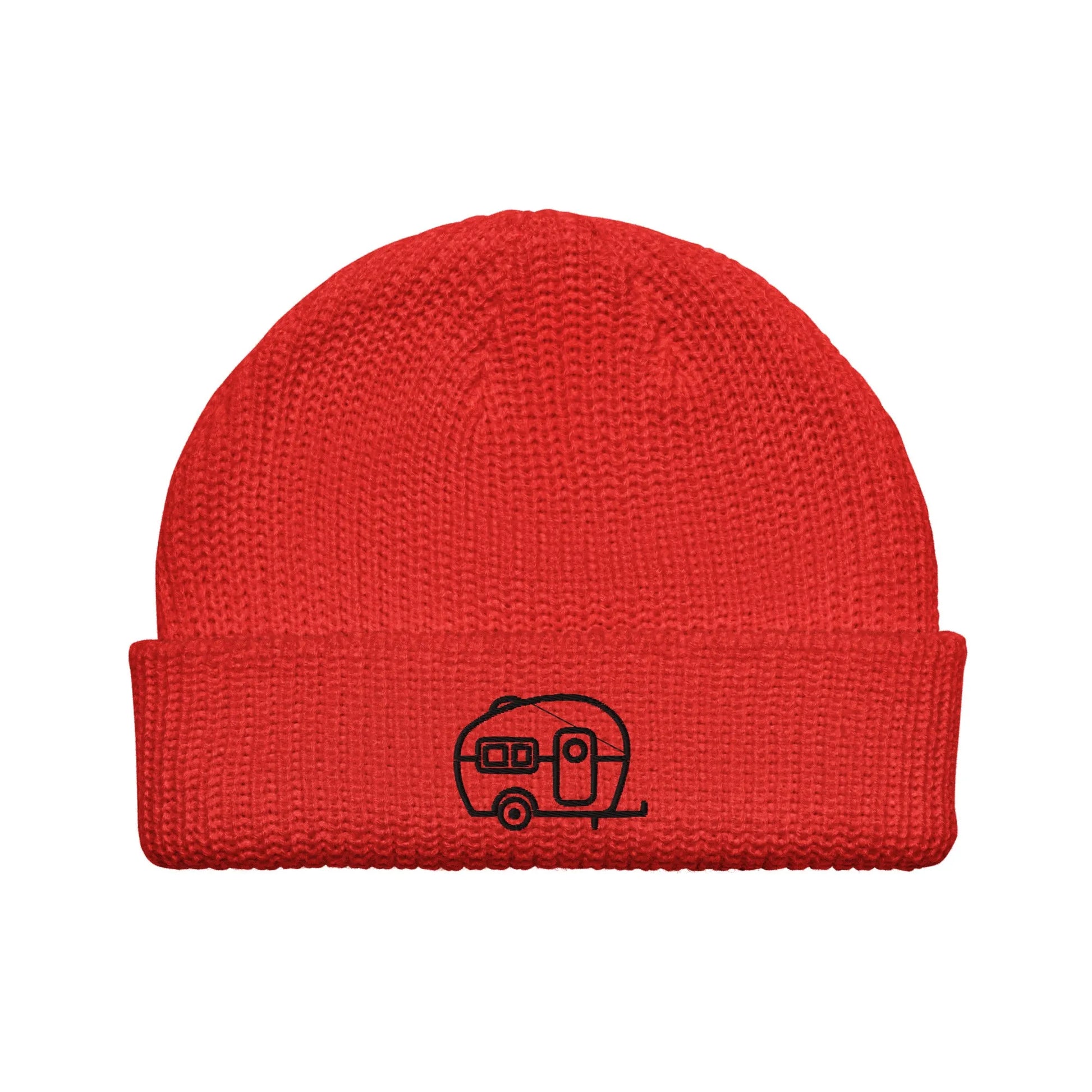Vintage Retro Camper Embroidered Fisherman Beanie Winter Hat Rebel Girl Rampage