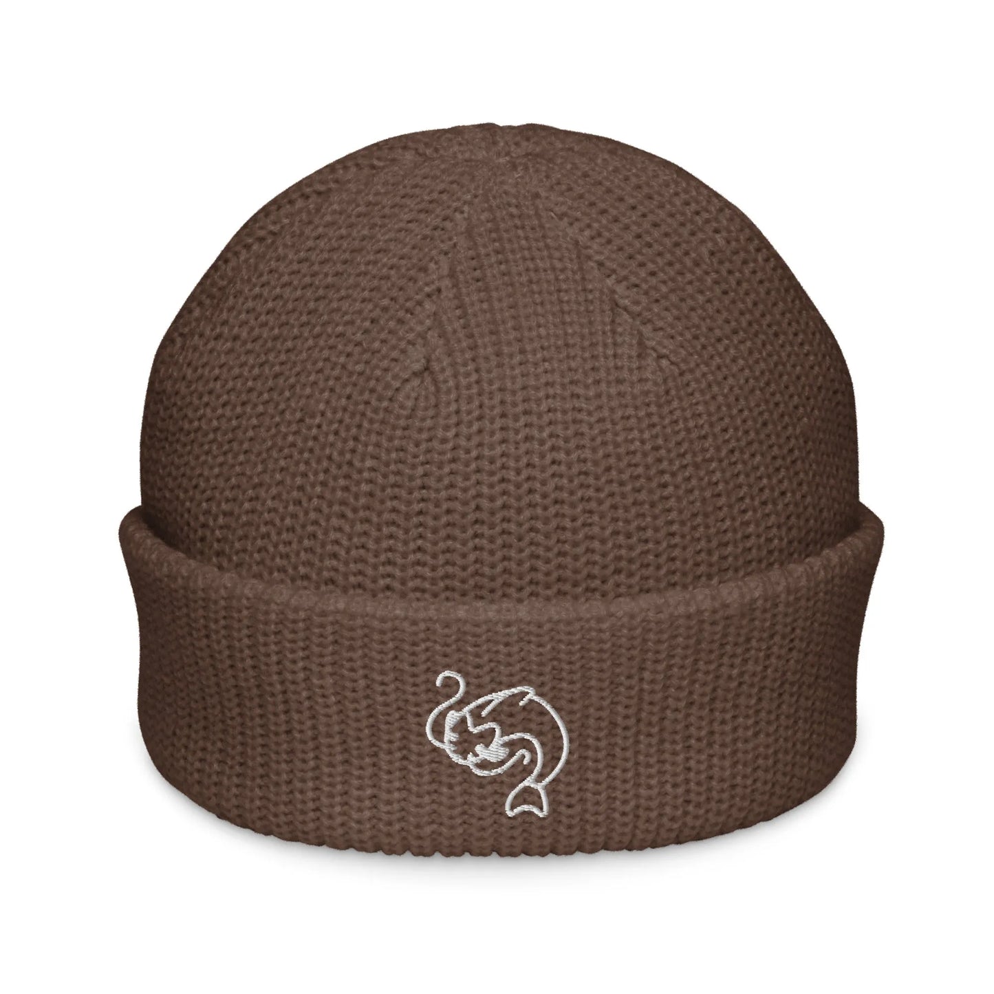Catfish Embroidered Fisherman Beanie Loose Knit Winter Hat Rebel Girl Rampage
