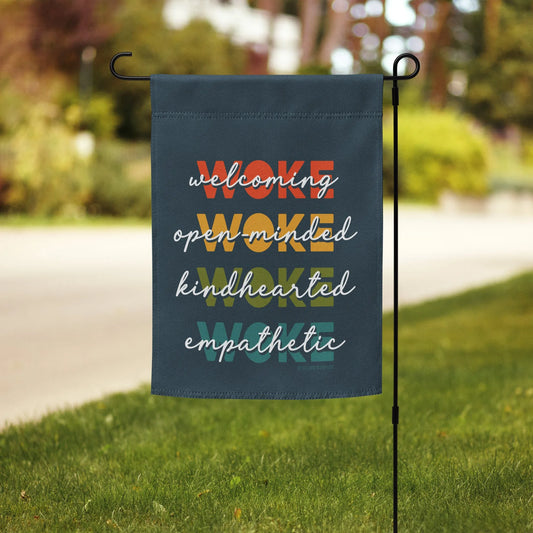 WOKE LGBTQ Pride Garden Flag, Anne Lesniak, Rebel GIrl Rampage