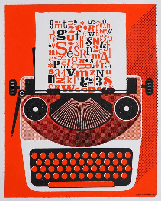 Retro Typewriter Silk Screen Poster