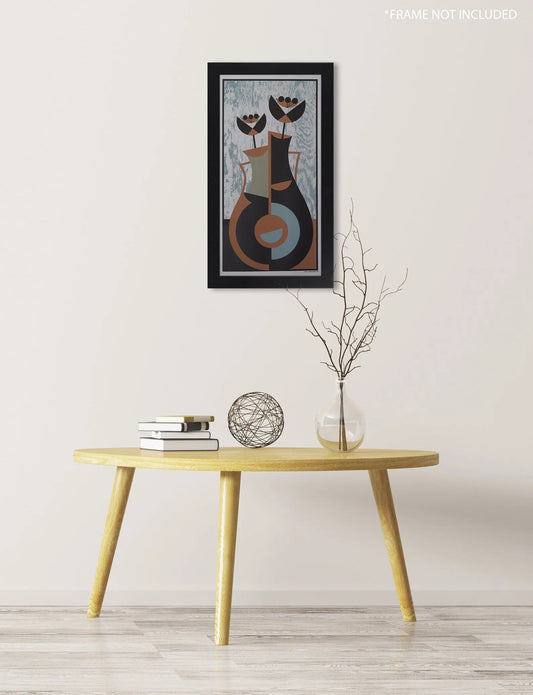 Modernist Flowers Hand silk screened art poster by Nerdmonger at Rebel Girl Rampage