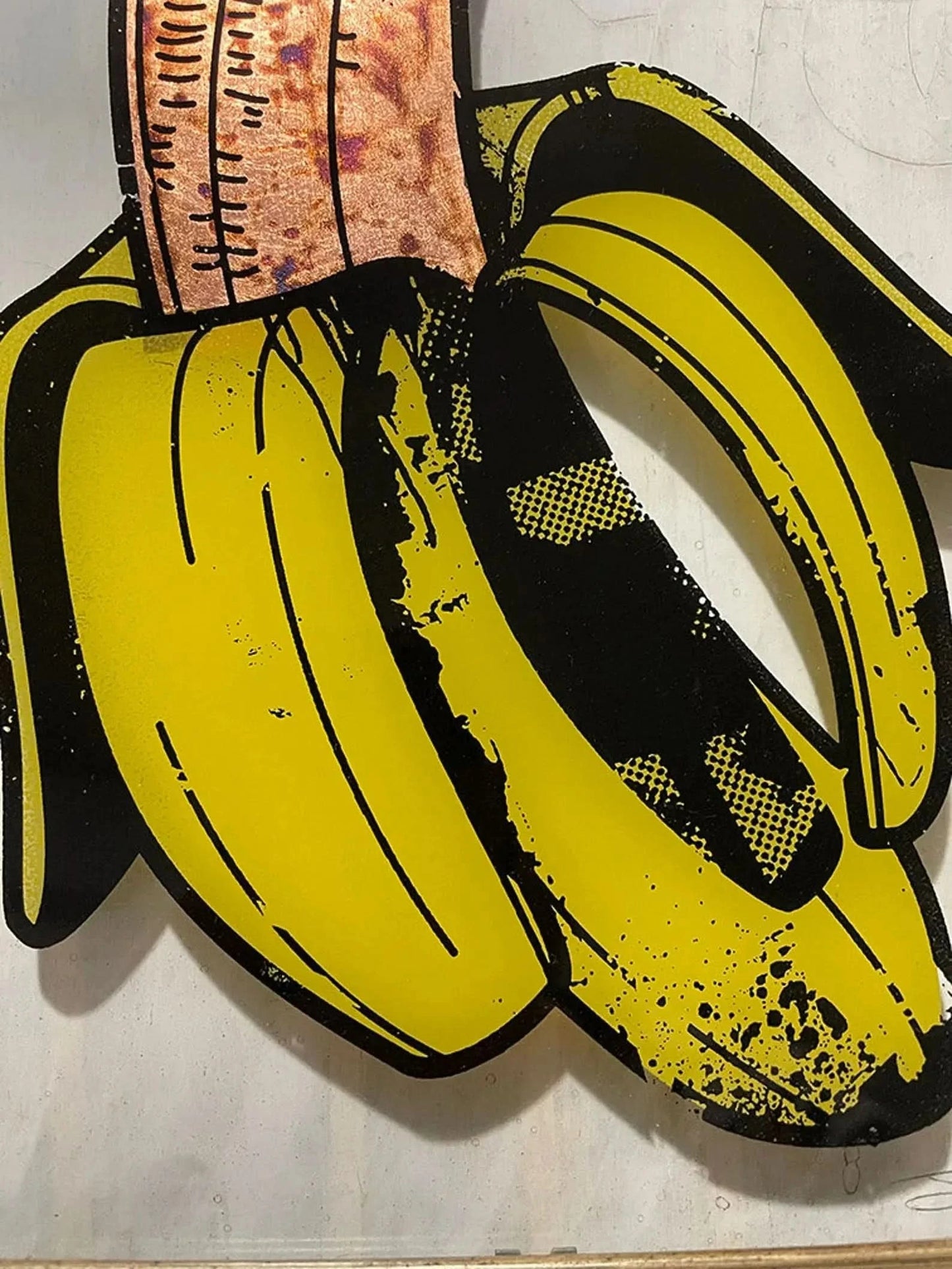 Banana Pop Art Peel Slowly #1 Warhol Style Modern 60s original artwork by Nermonger at Rebel Girl Rampage