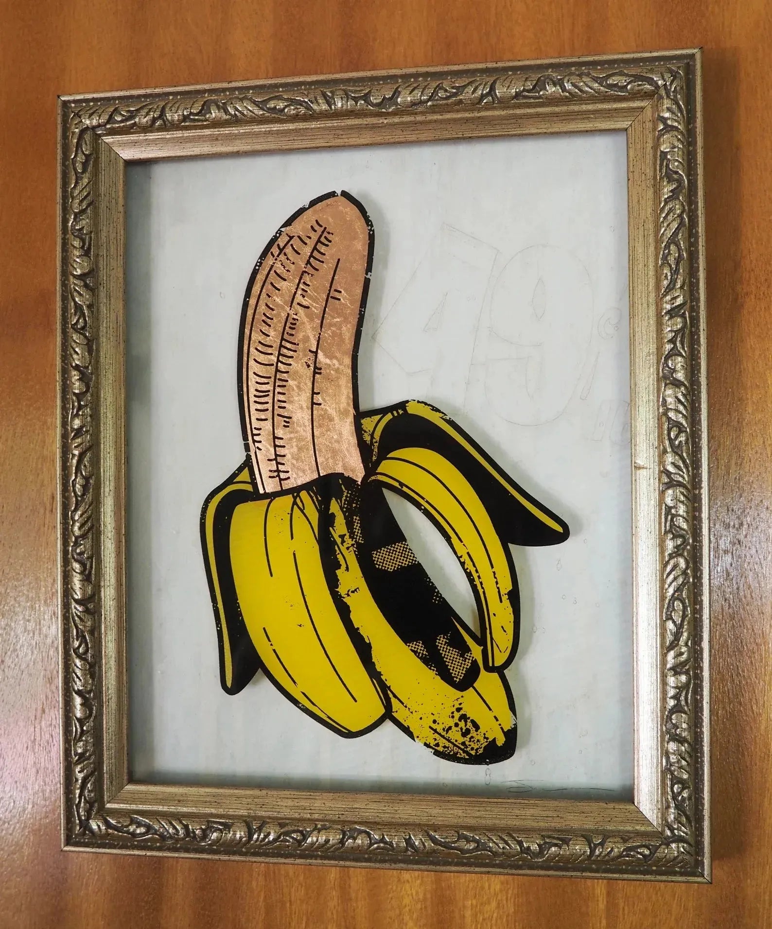 Banana Pop Art Peel Slowly #1 Warhol  Style Modern 60s original artwork by Nermonger at Rebel Girl Rampage