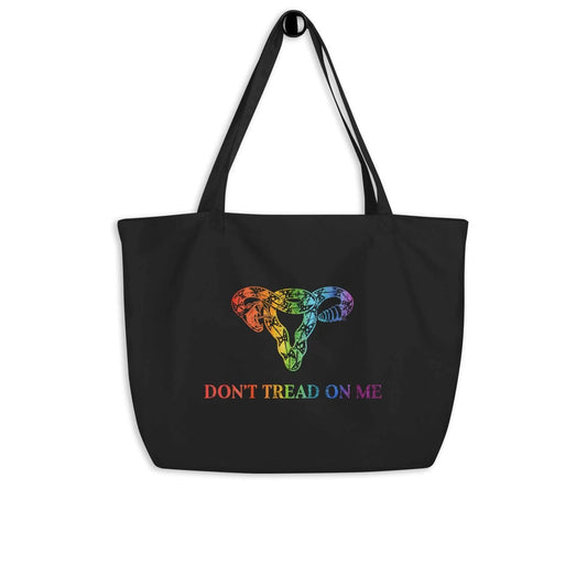 Don’t Tread On Me Uterus Rainbow LGBTQ  Pride Tote Bag Rebel Girl Rampage Anne Lesniak