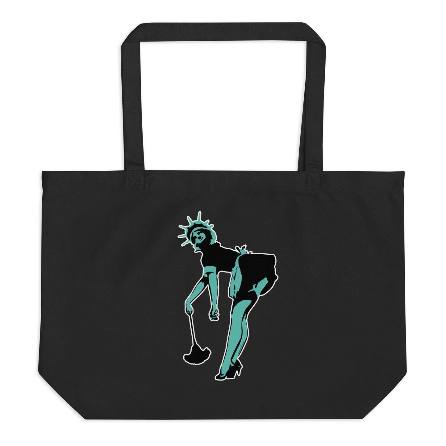 Lady Liberty Statue of liberty graffiti stencil art French Maid Reusable shopping tote heavy cotton canvas  bag Rebel Girl Rampage