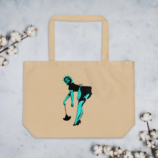 Lady Liberty Statue of liberty graffiti stencil art French Maid Reusable shopping tote bag Rebel Girl Rampage