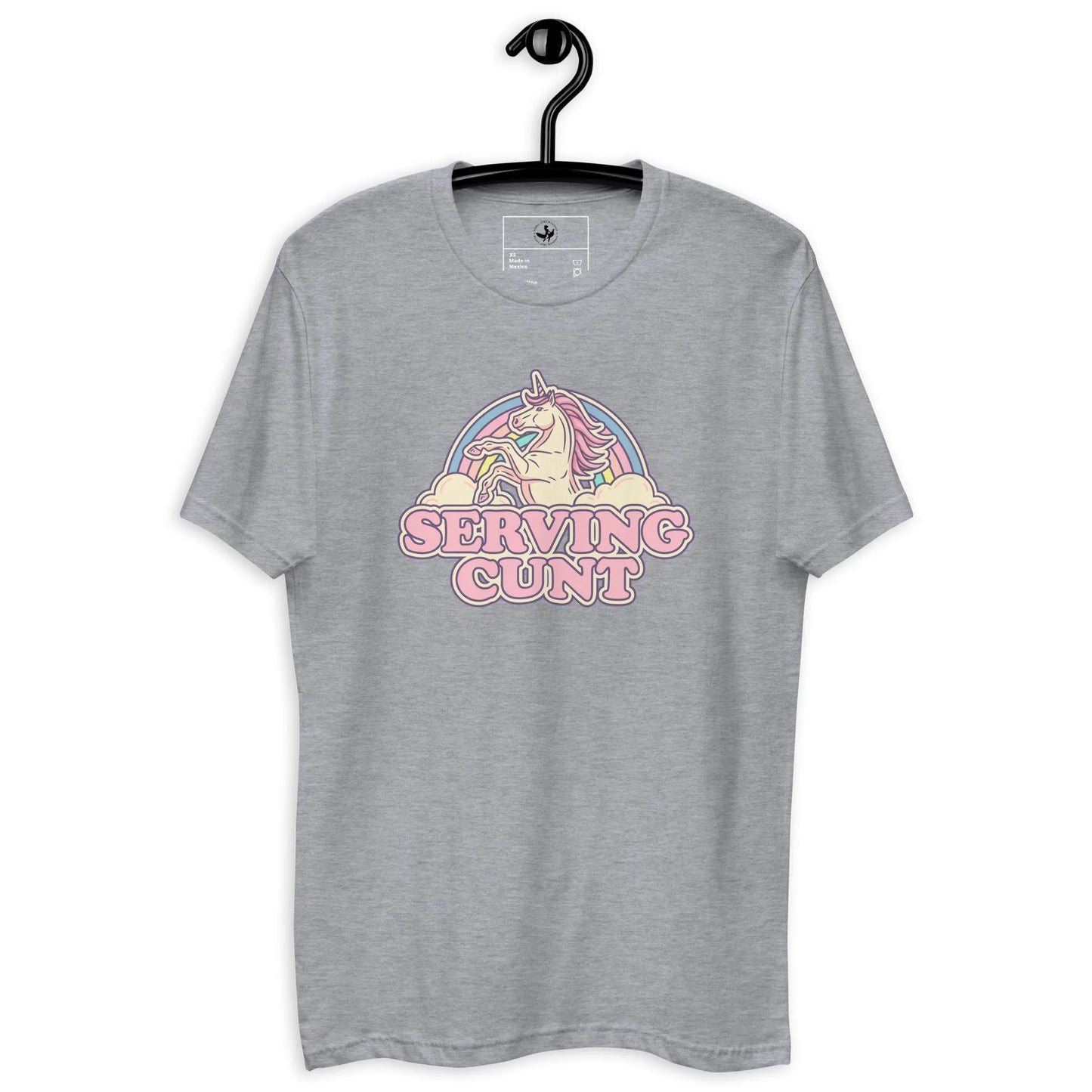 Serving Cunt Men’s Fitted T-Shirt, Pink Unicorn, Anne Lesniak, Rebel Girl Rampage