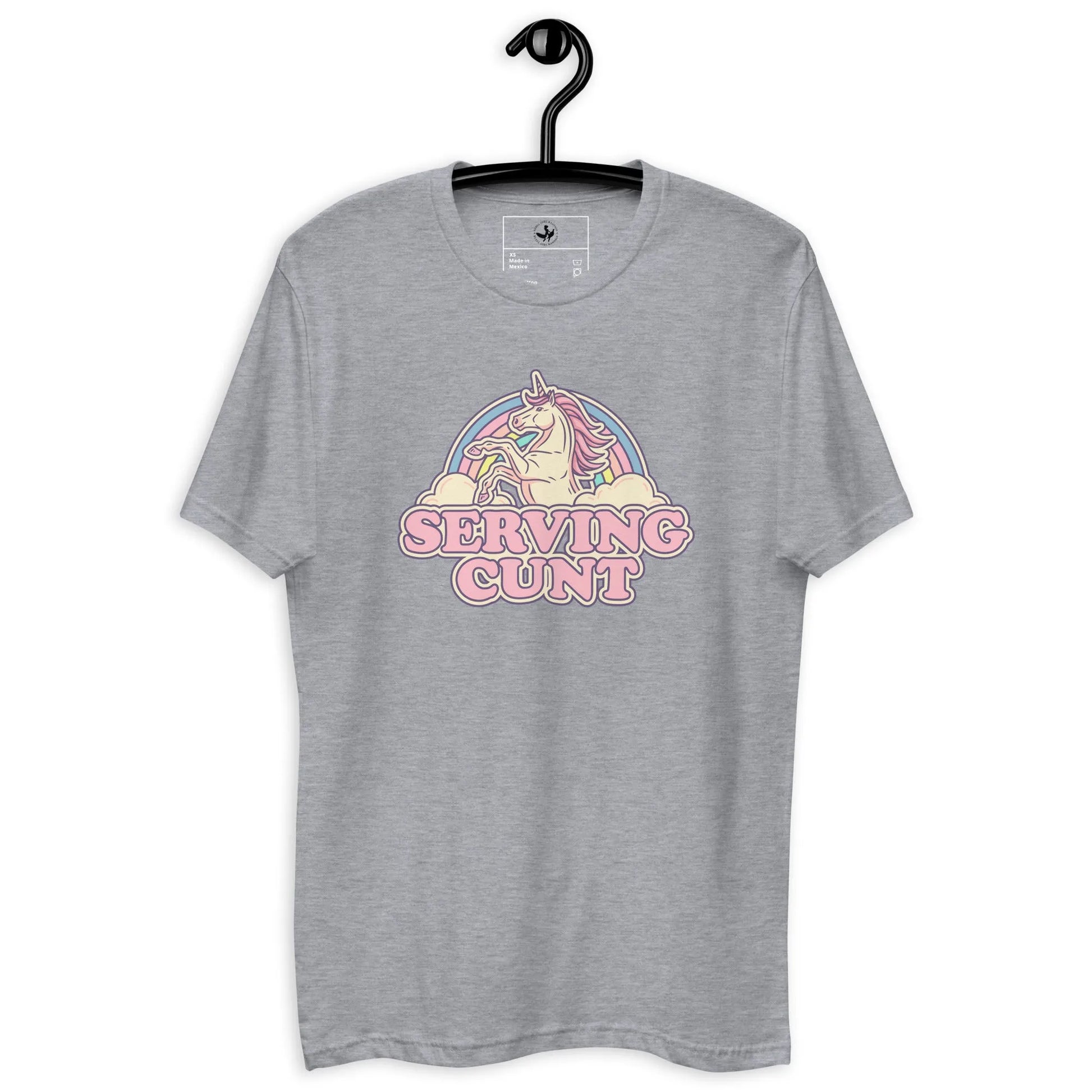 Serving Cunt Men’s Fitted T-Shirt, Pink Unicorn, Anne Lesniak, Rebel Girl Rampage