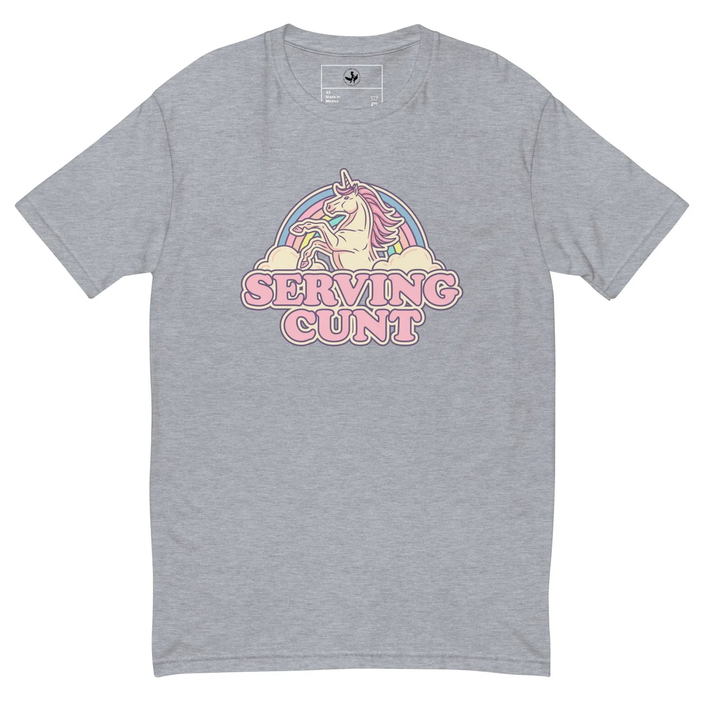 Serving Cunt Men’s Fitted T-Shirt, Pink Unicorn, Anne Lesniak, Rebel Girl Rampage