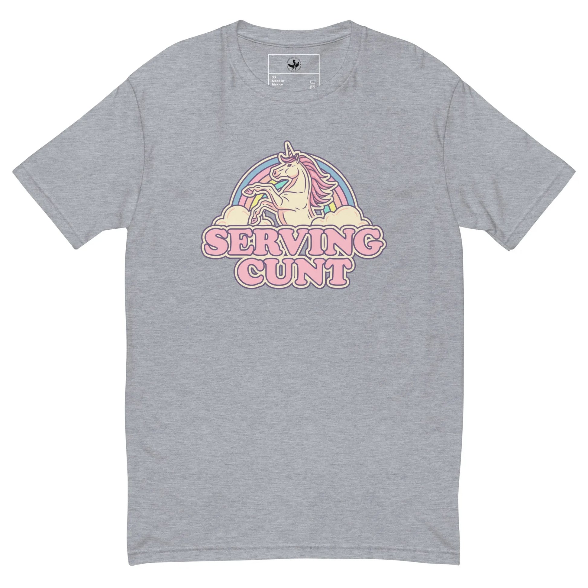 Serving Cunt Men’s Fitted T-Shirt, Pink Unicorn, Anne Lesniak, Rebel Girl Rampage