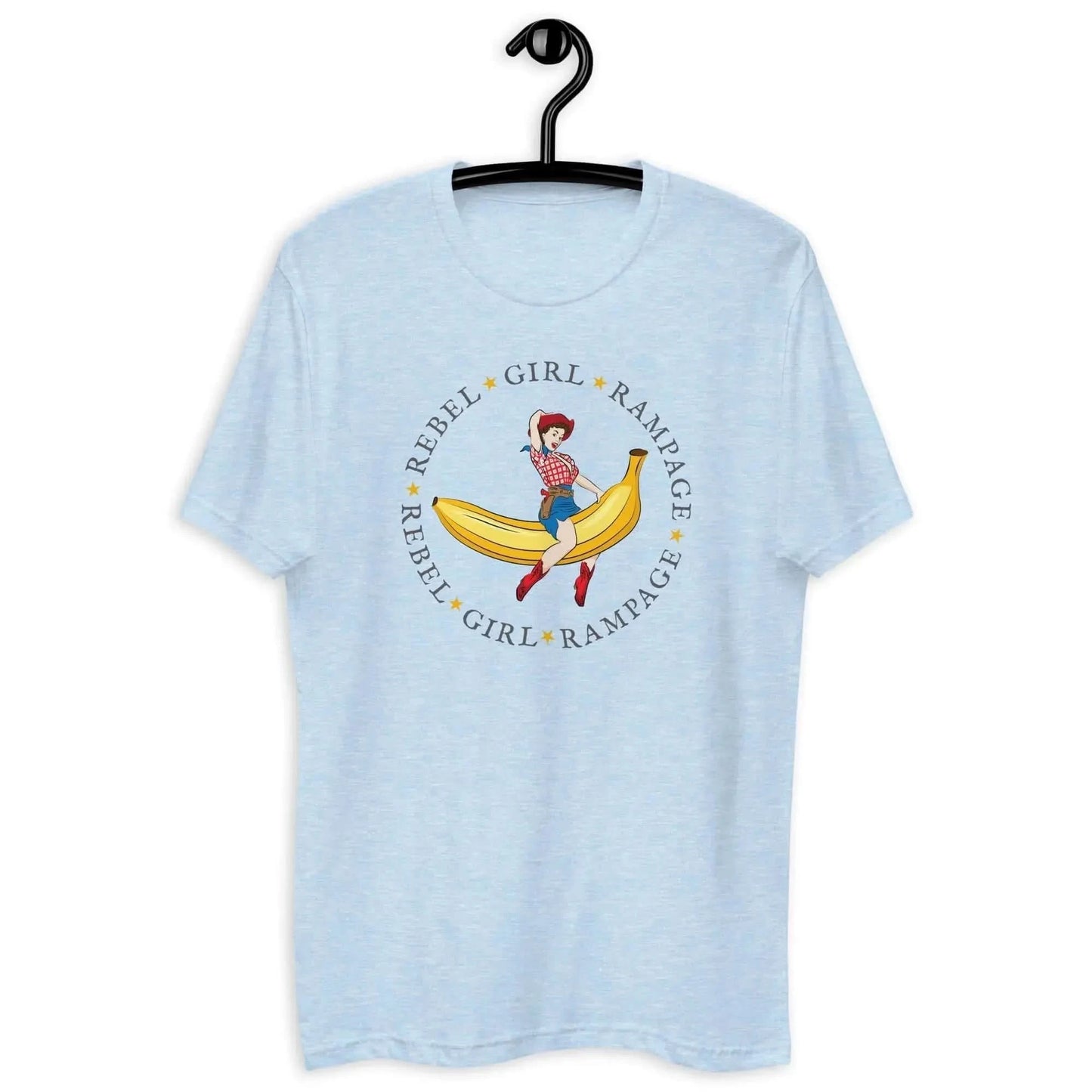 Rebel Girl Rampage Pinup Cowgirl LogoUnisex T-Shirt, Retro Vintage Style, Banana, Texas, Western, Rebel Girl Rampage
