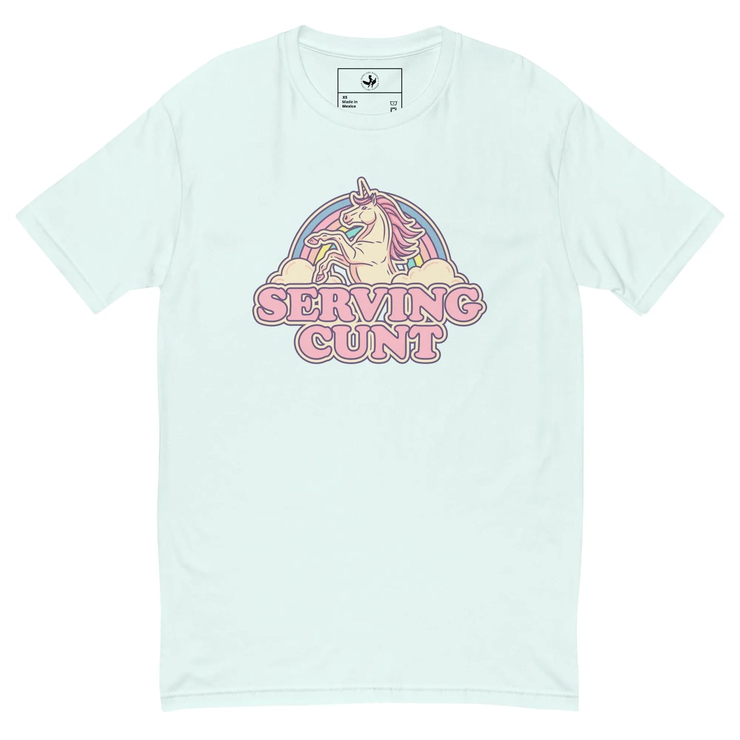 Serving Cunt Men’s Fitted T-Shirt, Pink Unicorn, Anne Lesniak, Rebel Girl Rampage